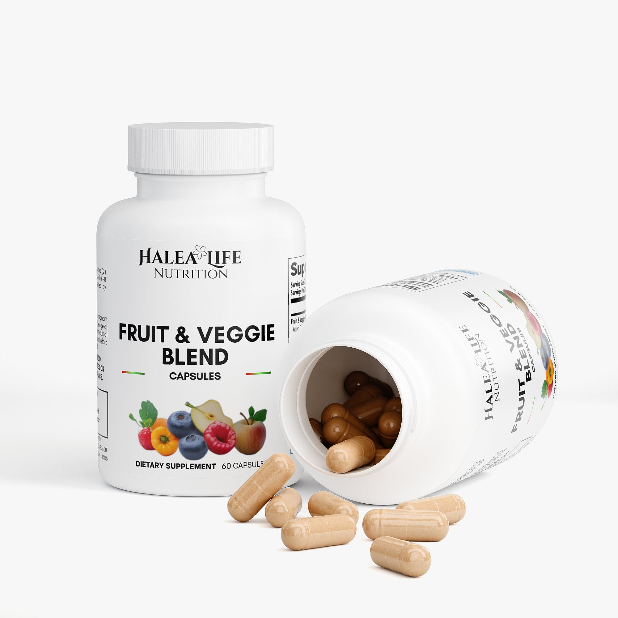 This formula aids digestive function using Apple Fiber Powder, Ginger Powder, and Brown Rice Flour. It supplies key vitamins and nutrients derived from Carrot Powder, Red Bell Pepper Powder, and Strawberry Juice Powder