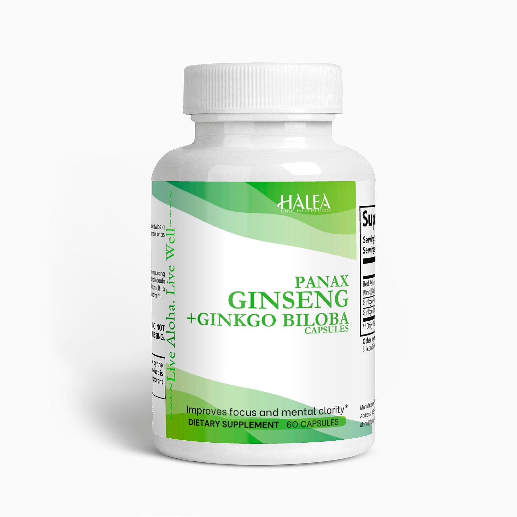 Ginseng + Ginkgo Biloba Focus & Energy Capsules