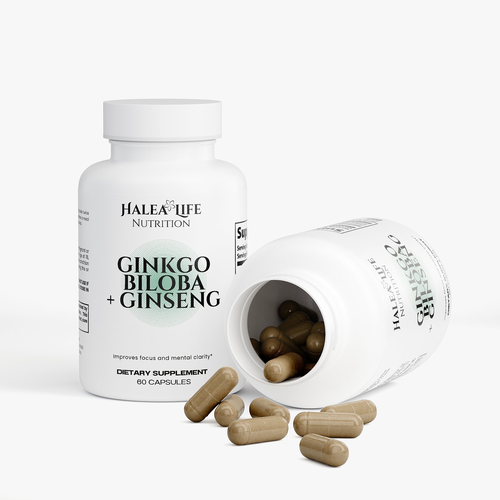 Halea Life Nutrition Halea Life Ginseng and Ginkgo Biloba Supplement for Focus and Energy