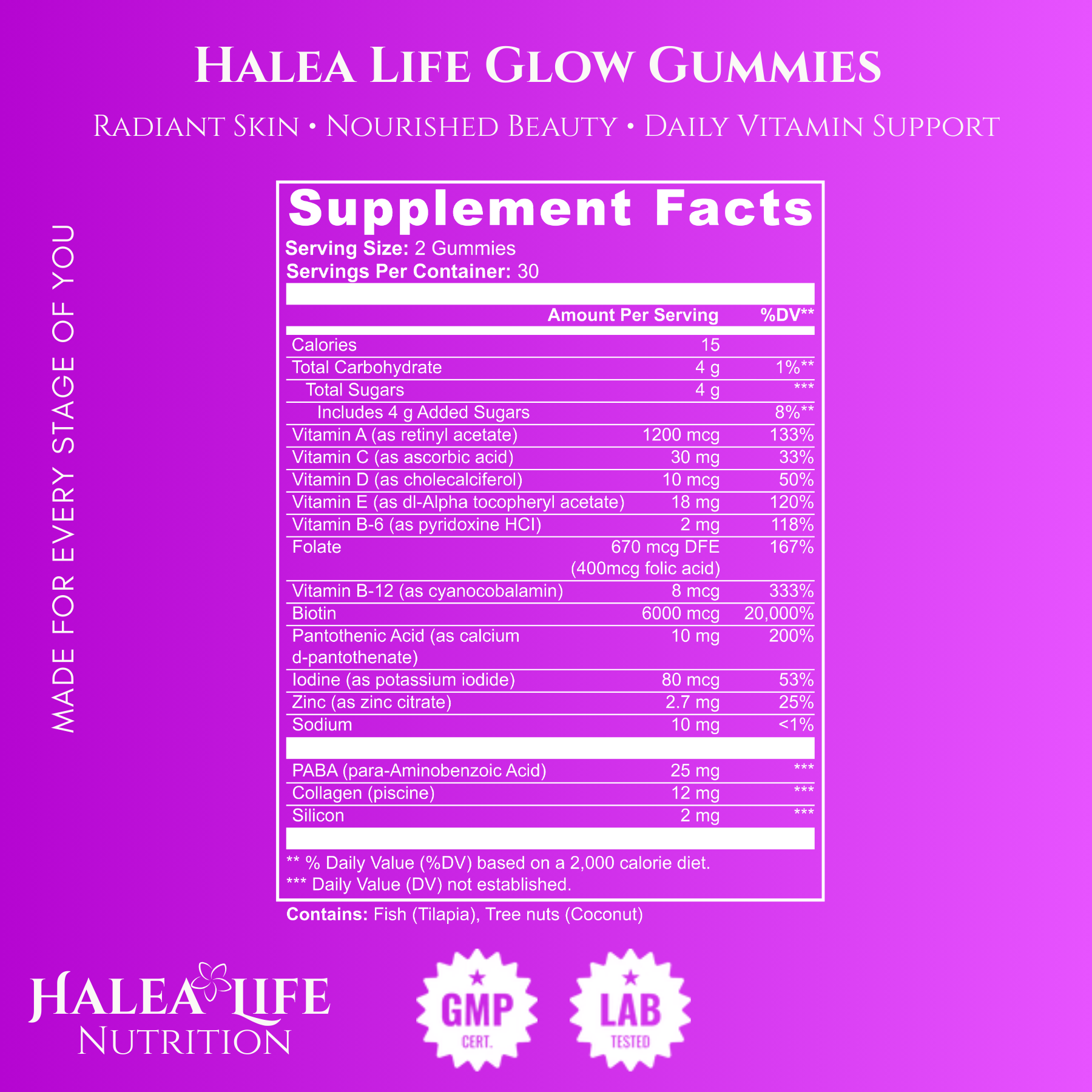 Halea Life Glow Hair, Skin & Nails Gummies