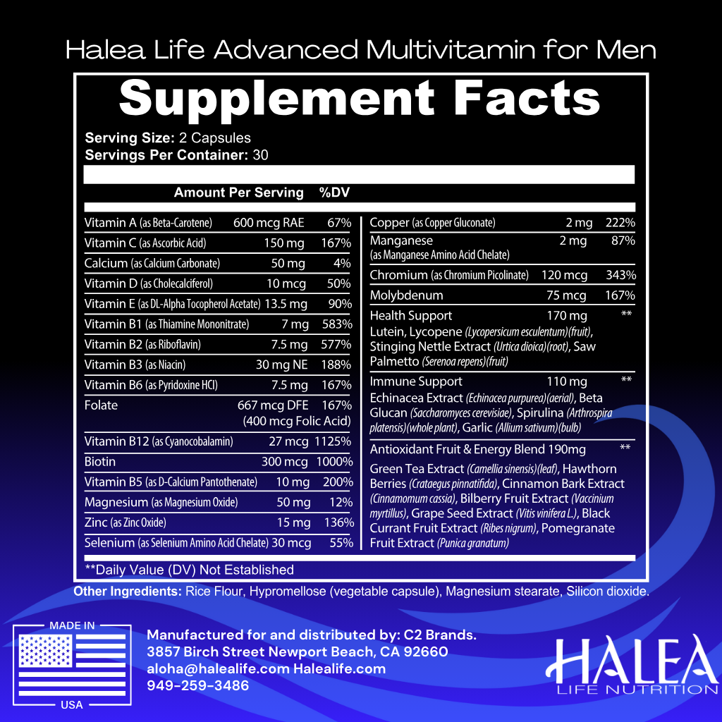 Halea Life Nutrition Advanced Multivitamin for Men