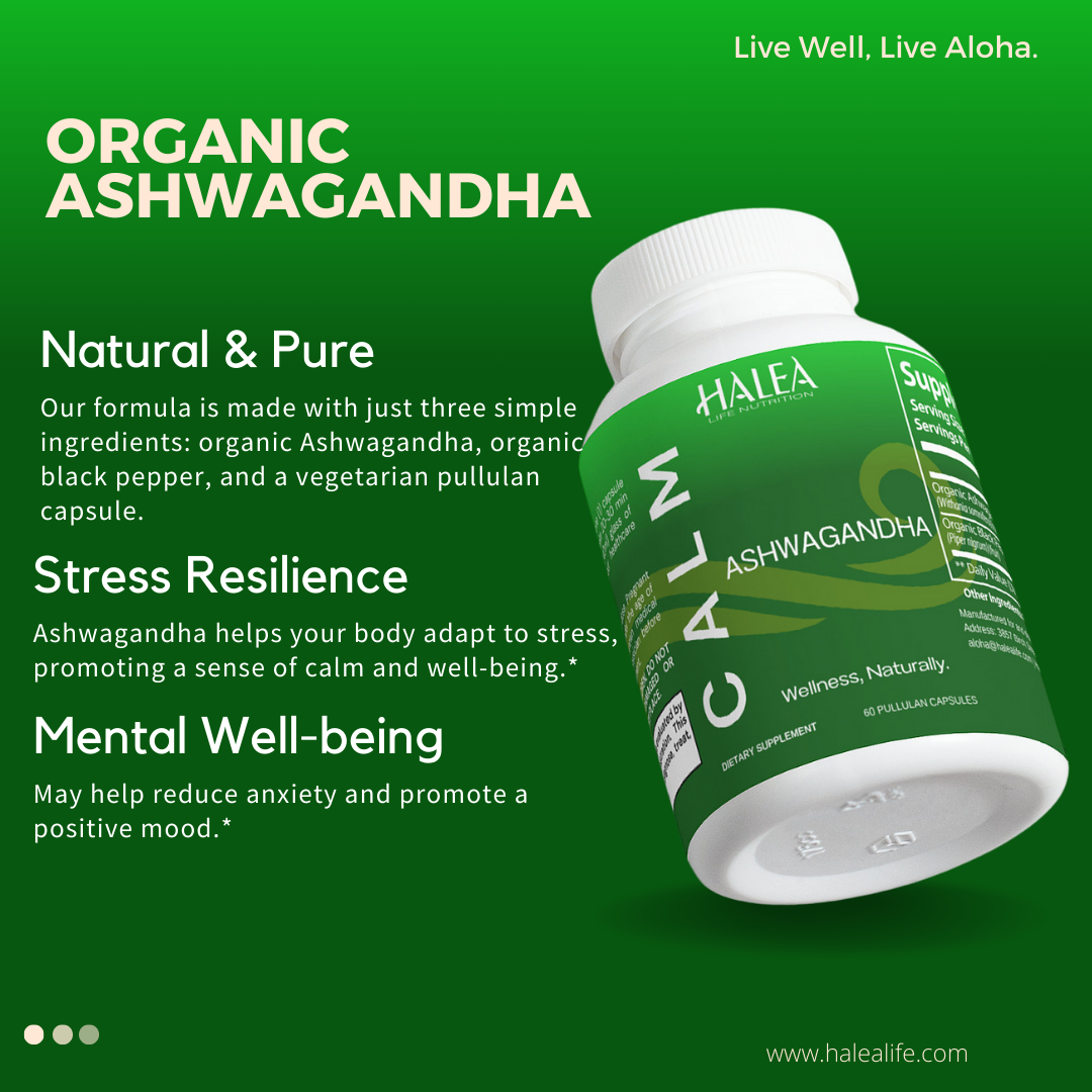 Halea Life Nutrition Organic Ashwagandha with Black Pepper