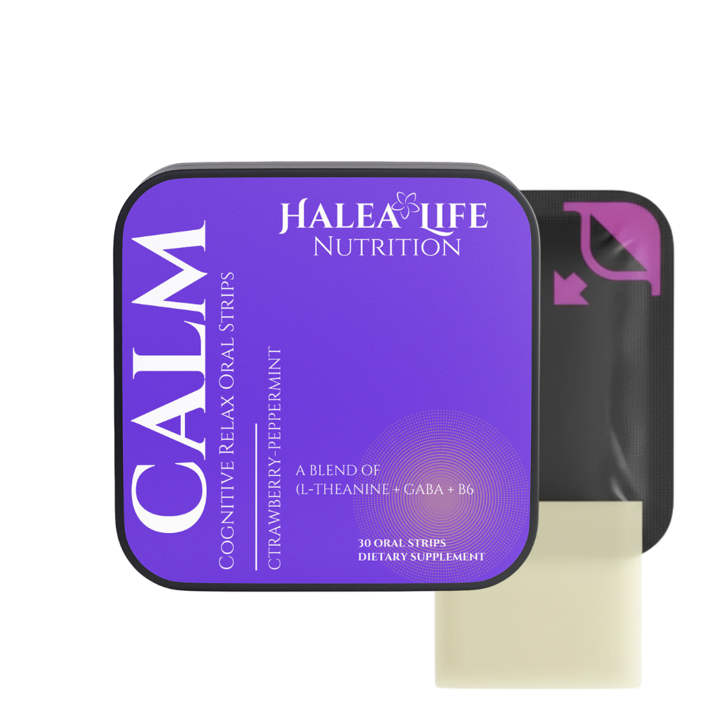 Halea Life Calm Focus Strips with L-Theanine GABA and Vitamin B6 for stress relief and mental calm