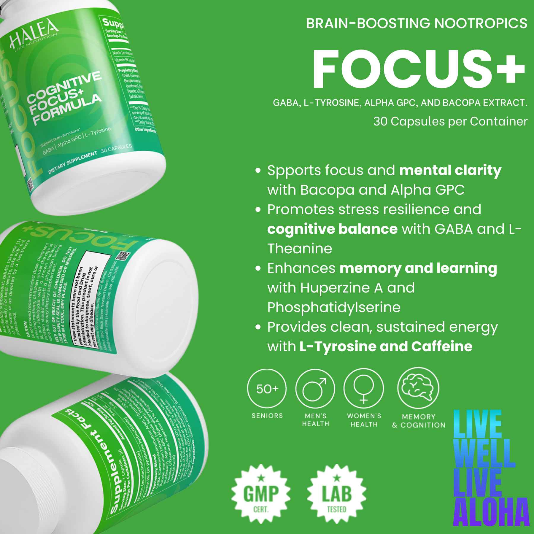 Halea Life Nutrition Cognitive Focus+ Capsules