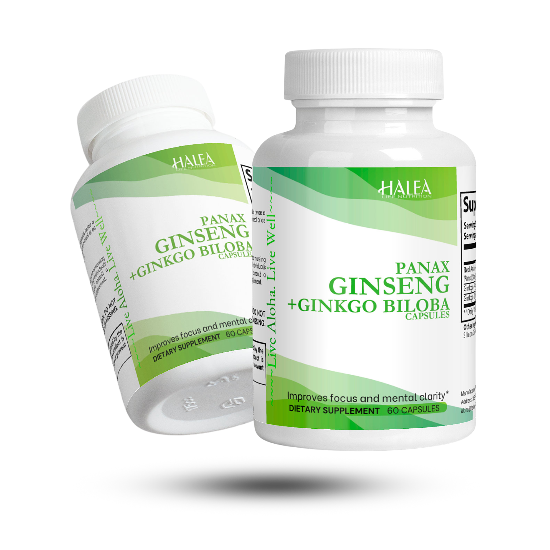 Ginseng + Ginkgo Biloba Focus & Energy Capsules