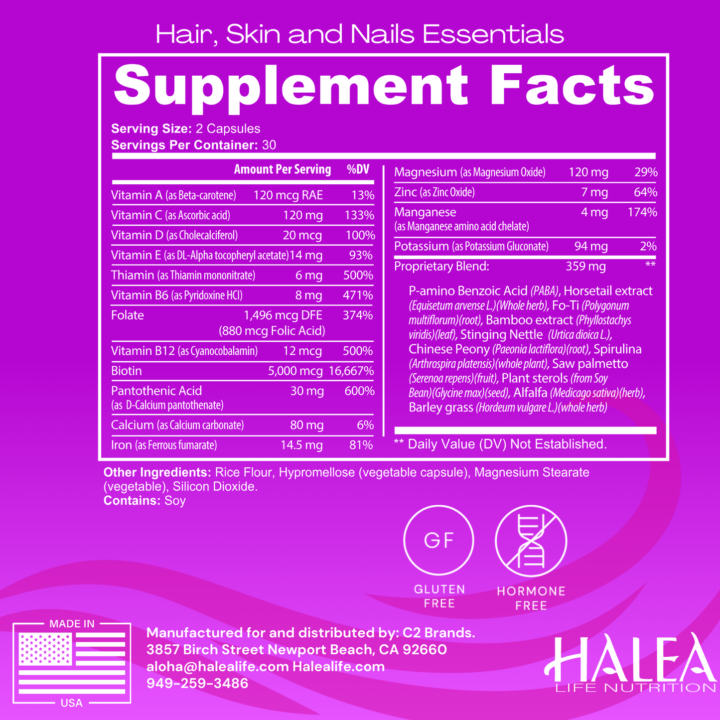Halea Life Nutrition Hair, Skin and Nails Essentials