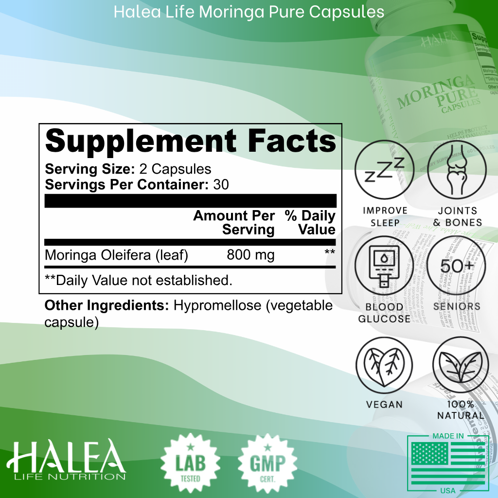 Halea Life Nutrition Organic Moringa Capsules