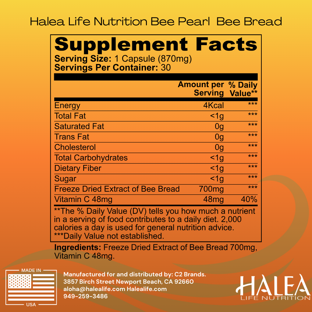 Halea Life Nutrition Bee Pearl Concentrated Bee Bread