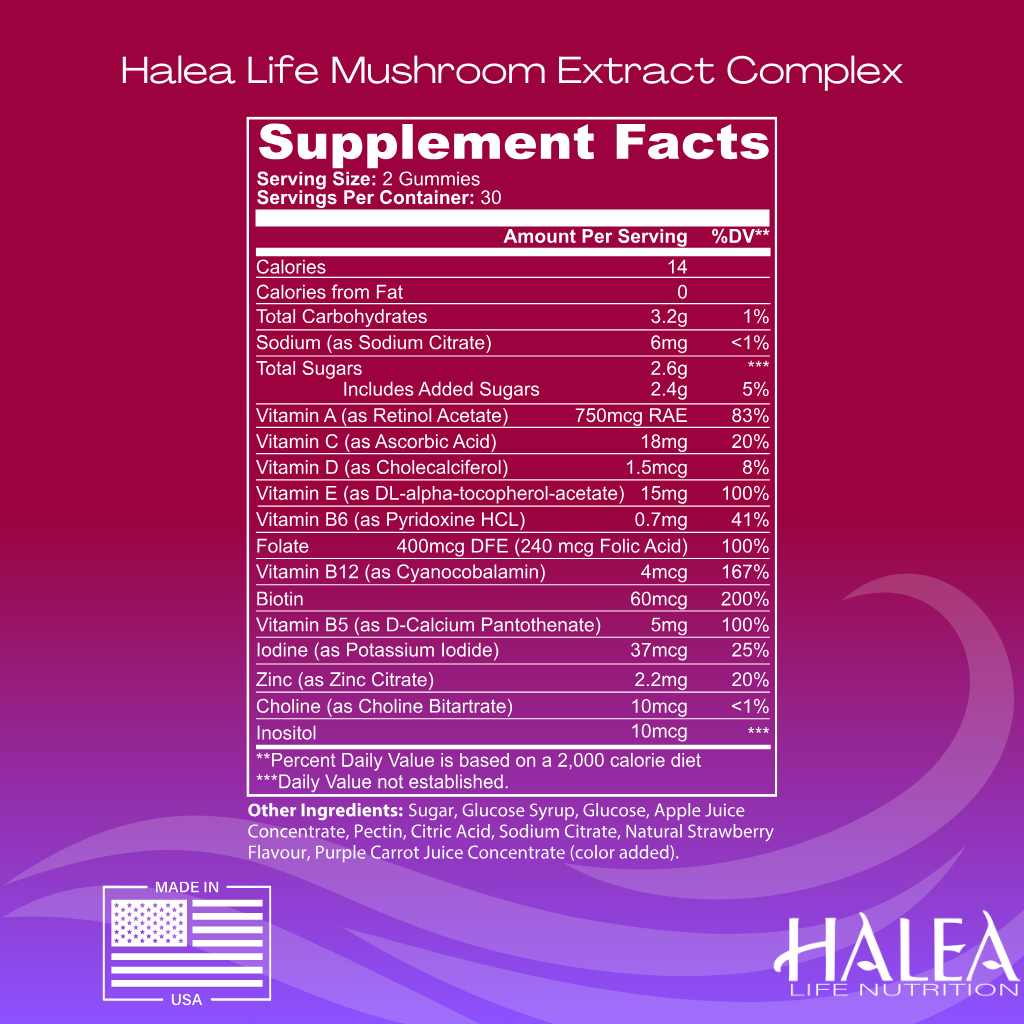 Halea Life Nutrition Mind & Body Mushroom Complex Gummies