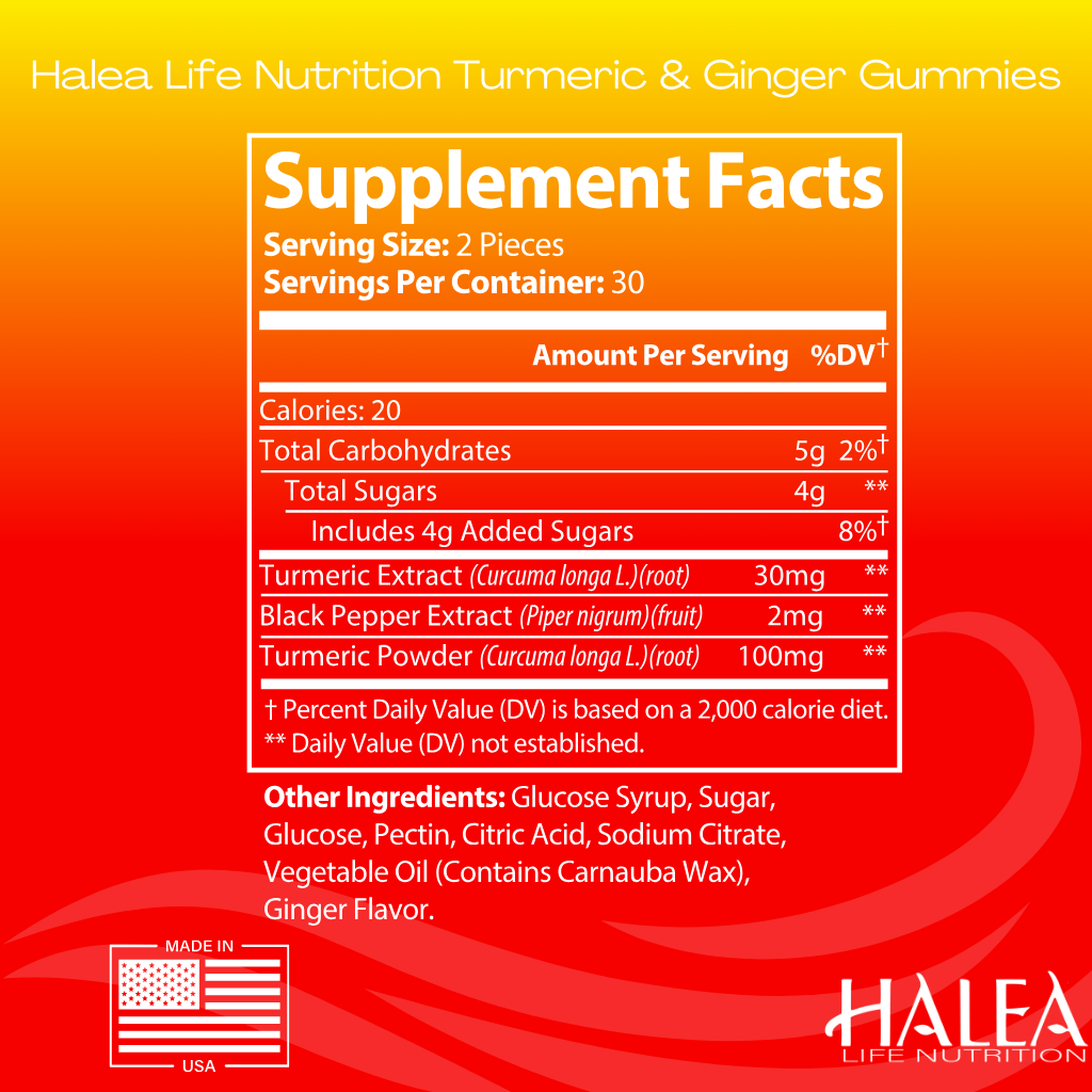Halea Life Nutrition Turmeric & Ginger Gummies