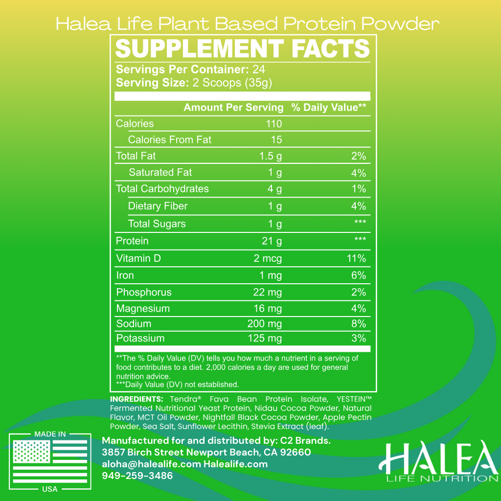 Halea Life Nutrition Plant Based Protein Powder- Chocolate