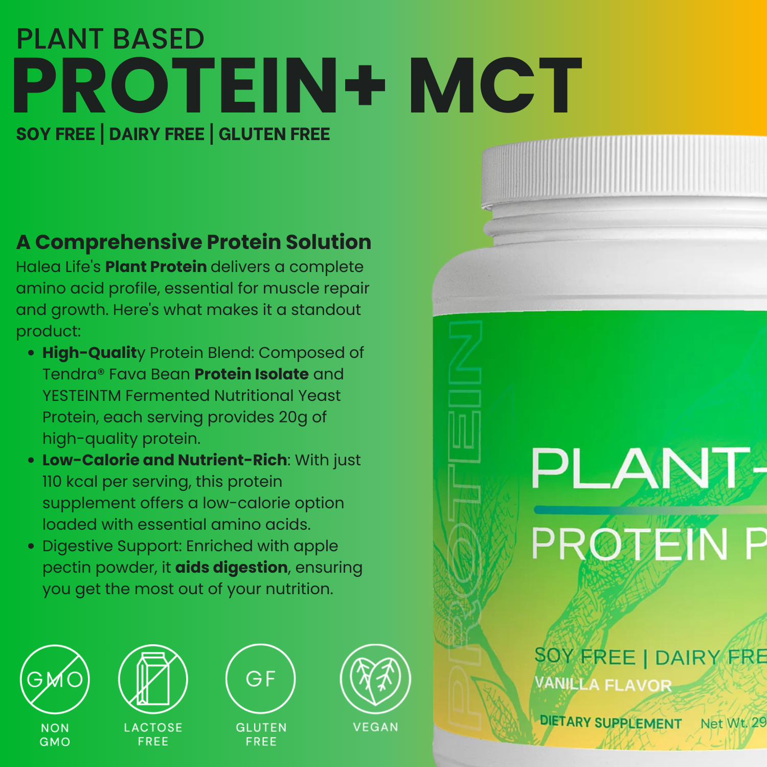Halea Life Nutrition Plant-Based Protein Powder- Vanilla