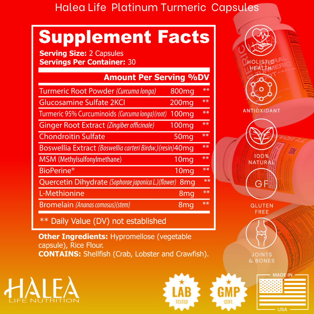 Halea Life Nutrition Platinum Turmeric Joint Support Formula