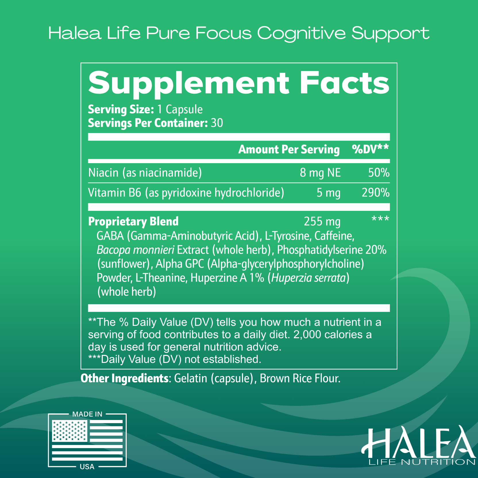 Halea Life Nutrition Cognitive Focus+ Capsules