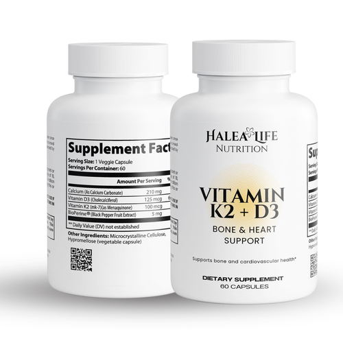 Vitamin D3 & K2 Capsules with BioPerine®