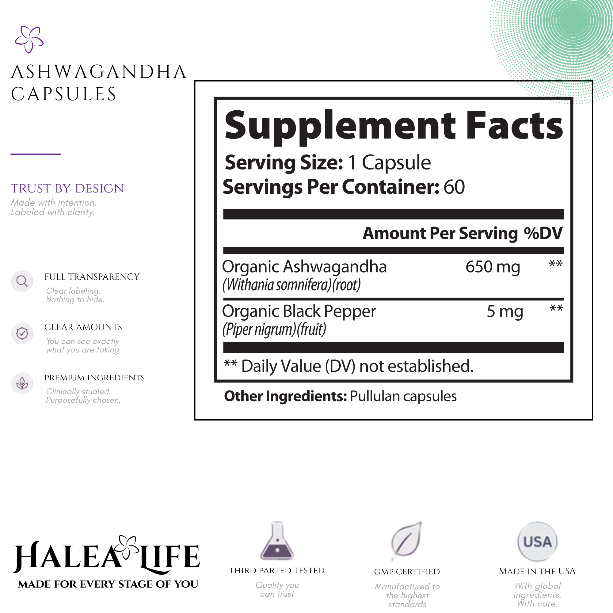 Ashwagandha Capsules with Black Pepper