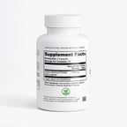 Supplement bottle with label on a white background