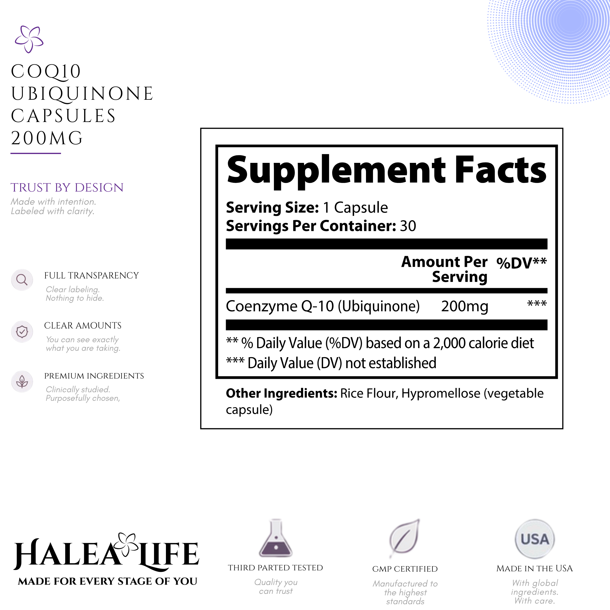 CoQ10 Ubiquinone Capsules 200mg