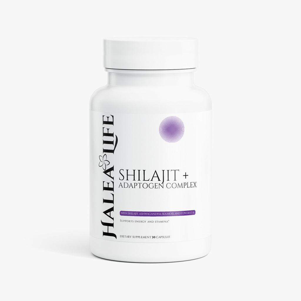 Halea Life Shilajit Adaptogen Complex with 400mg Shilajit 30:1 Ashwagandha Sea Moss and Tongkat Ali for vitality