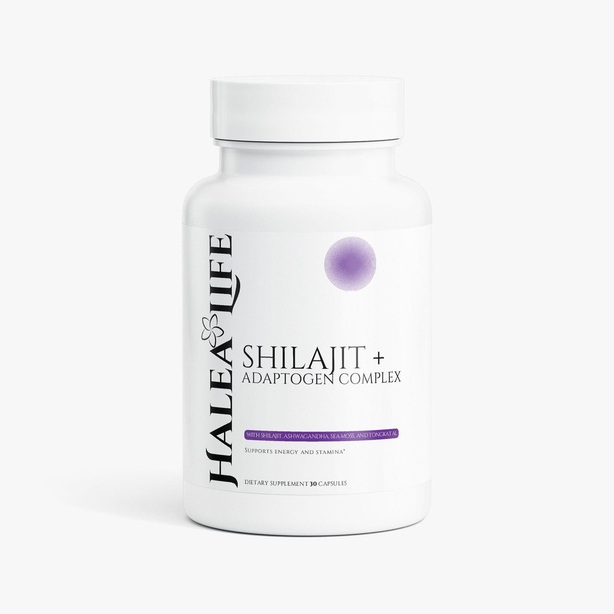Halea Life Shilajit Adaptogen Complex with 400mg Shilajit 30:1 Ashwagandha Sea Moss and Tongkat Ali for vitality