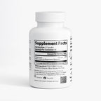 Supplement bottle with label on a white background