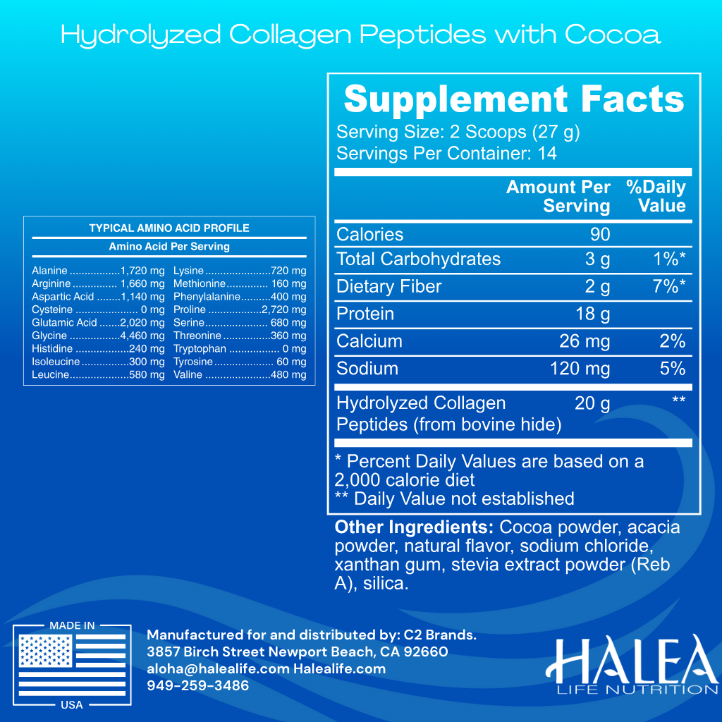Halea Life Nutrition Hydrolyzed Collagen Peptides with Cocoa