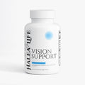 Supplement bottle labeled 'Vision Support' by Halea Life on a white background