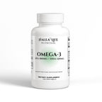 Halea Life Nutrition Omega-3 supplement bottle on a white background