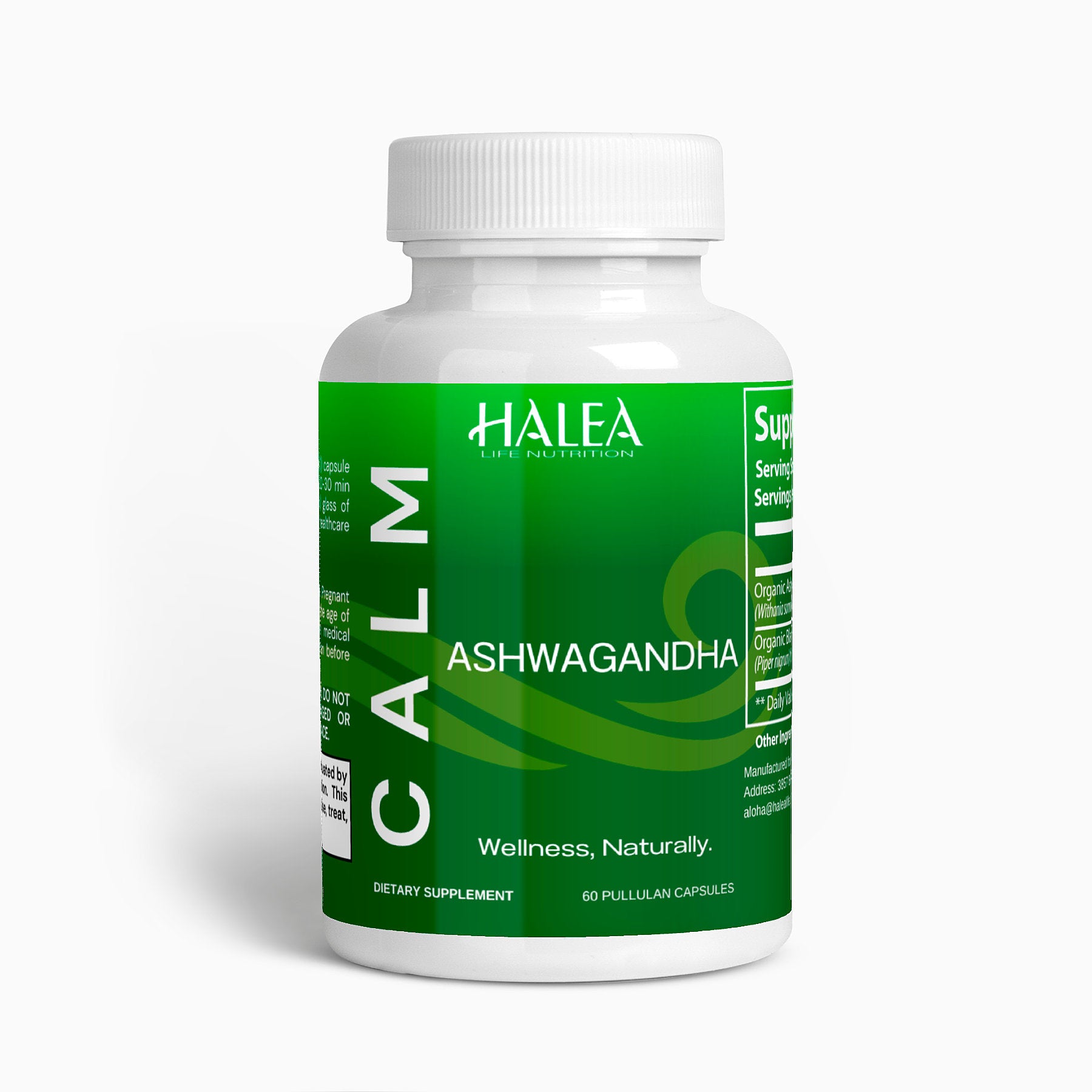 Halea Life Nutrition Organic Ashwagandha with Black Pepper