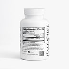 Supplement bottle with label on a white background