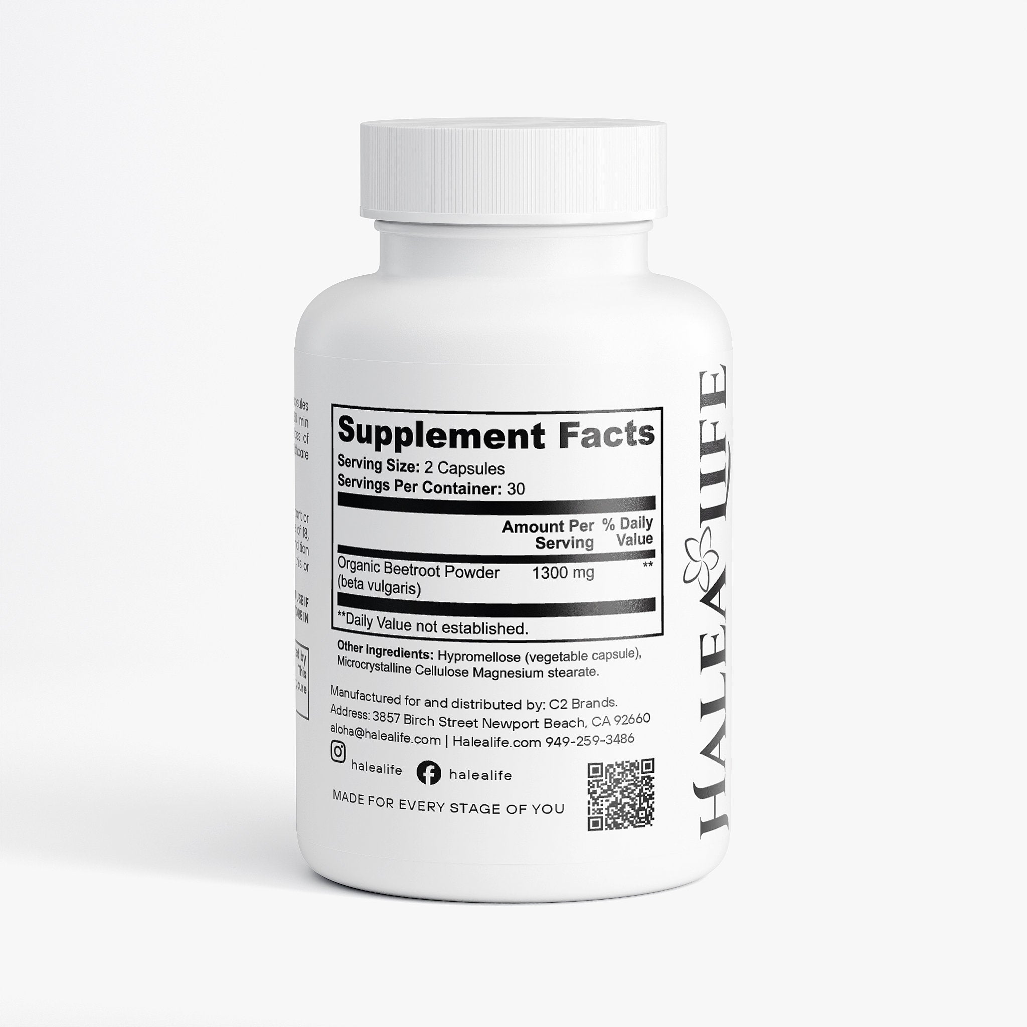 Supplement bottle with label on a white background