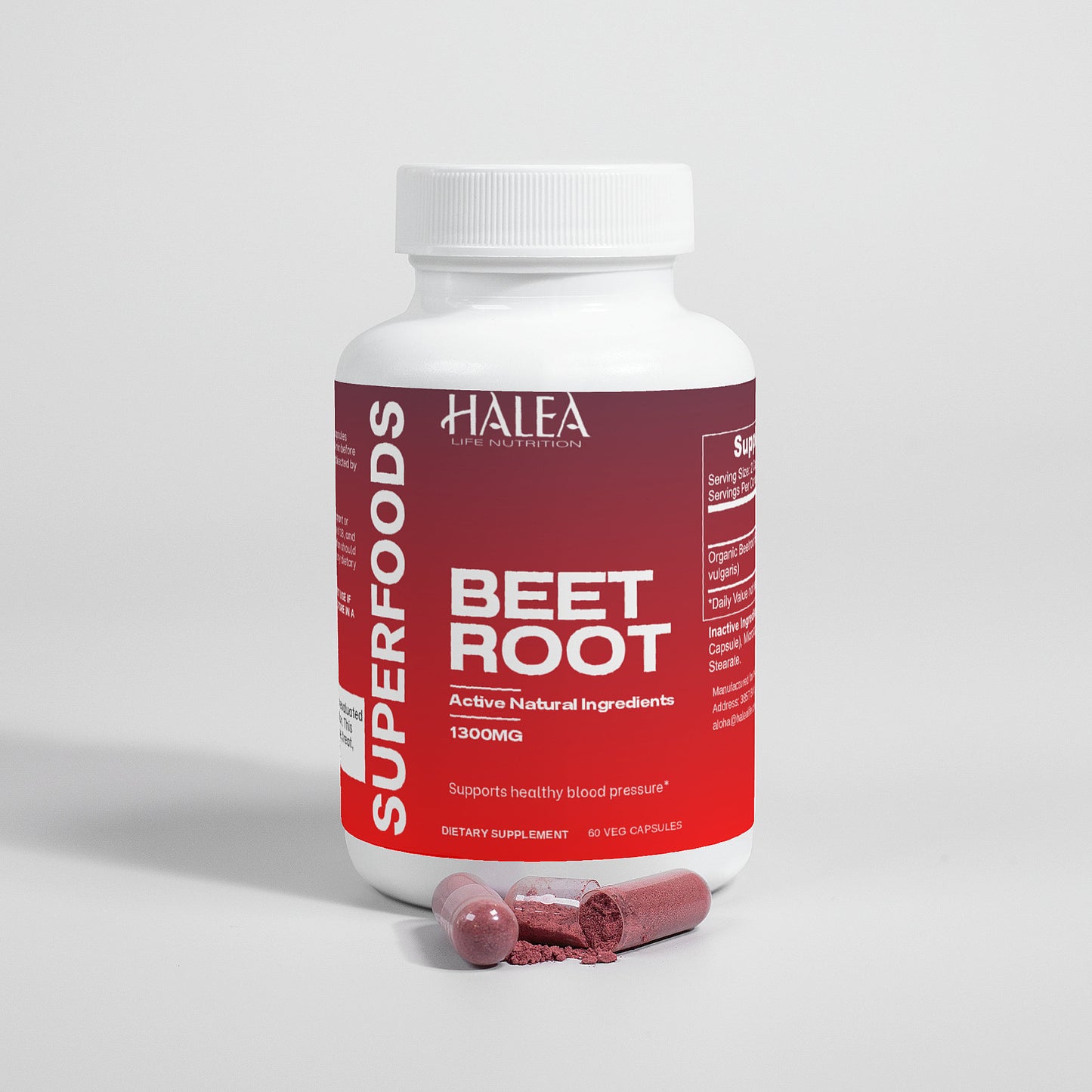 Halea Life Nutrition Organic Beetroot Powder Capsules