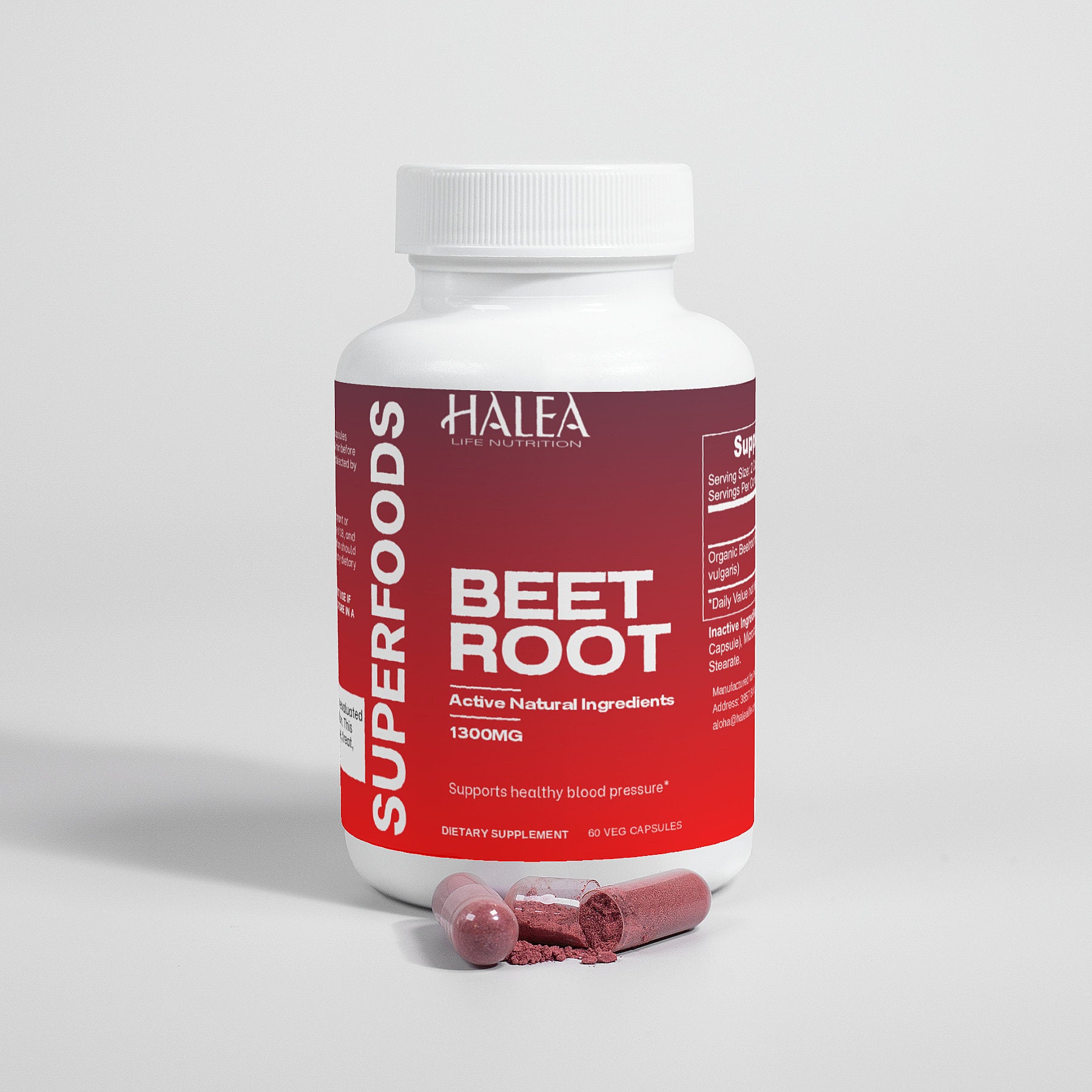 Halea Life Nutrition Organic Beetroot Powder Capsules
