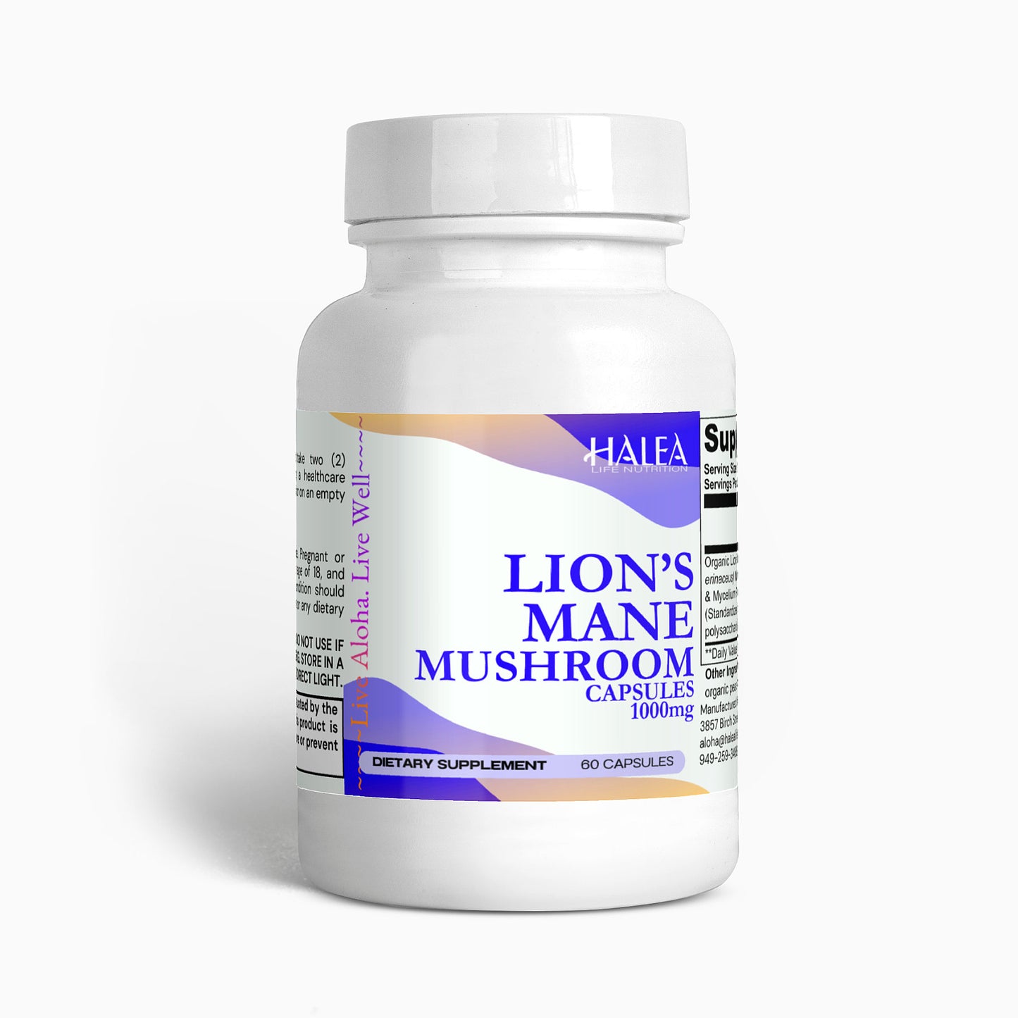 Halea Life Nutrition Organic Lion's Mane Mushroom Capsules