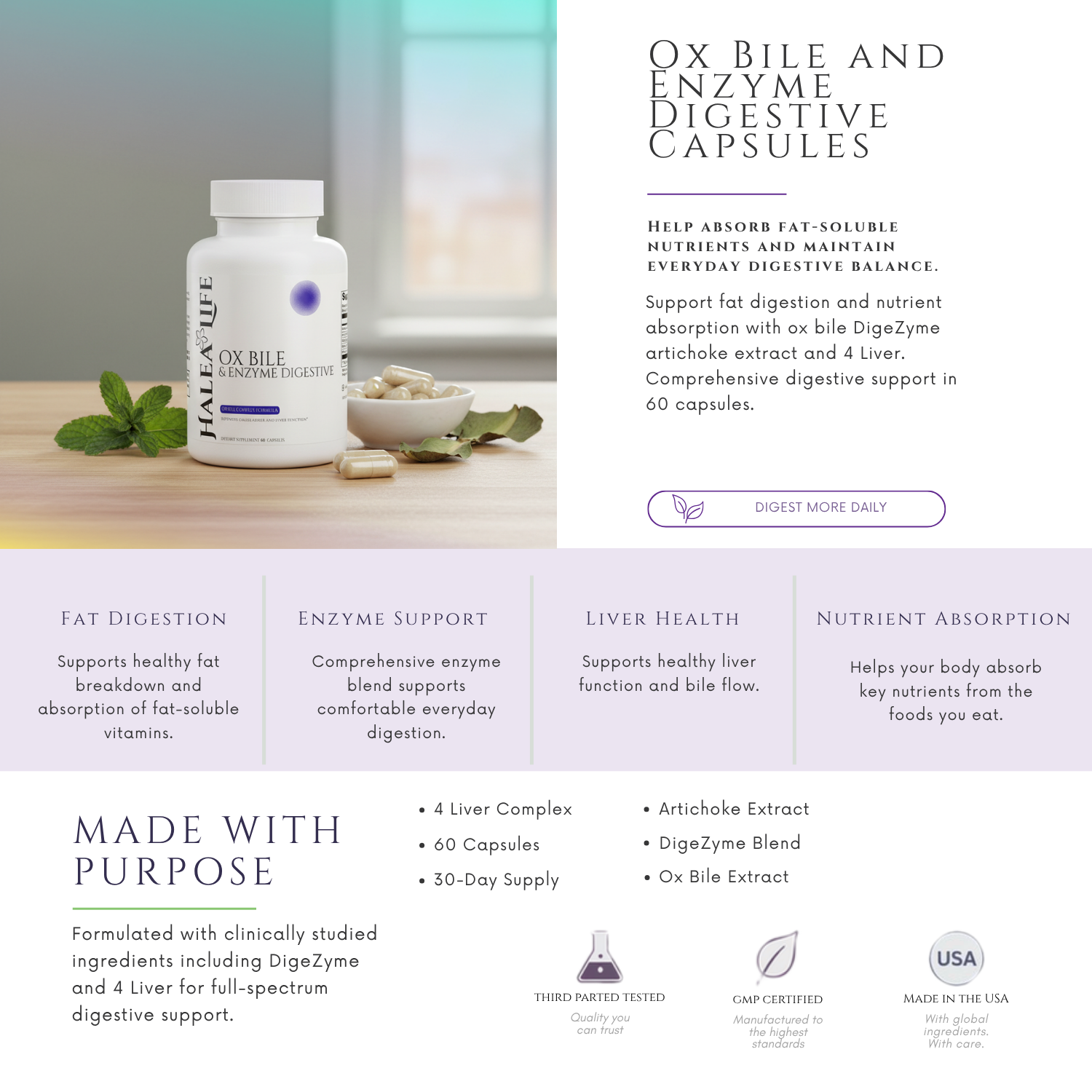 OX Bile and Enzyme Digestive Capsules | Halea Life Halea Life: Nutrition & Skincare OX Bile and Enzyme Digestive Capsules | Halea Life Halea Life: Nutrition & Skincare