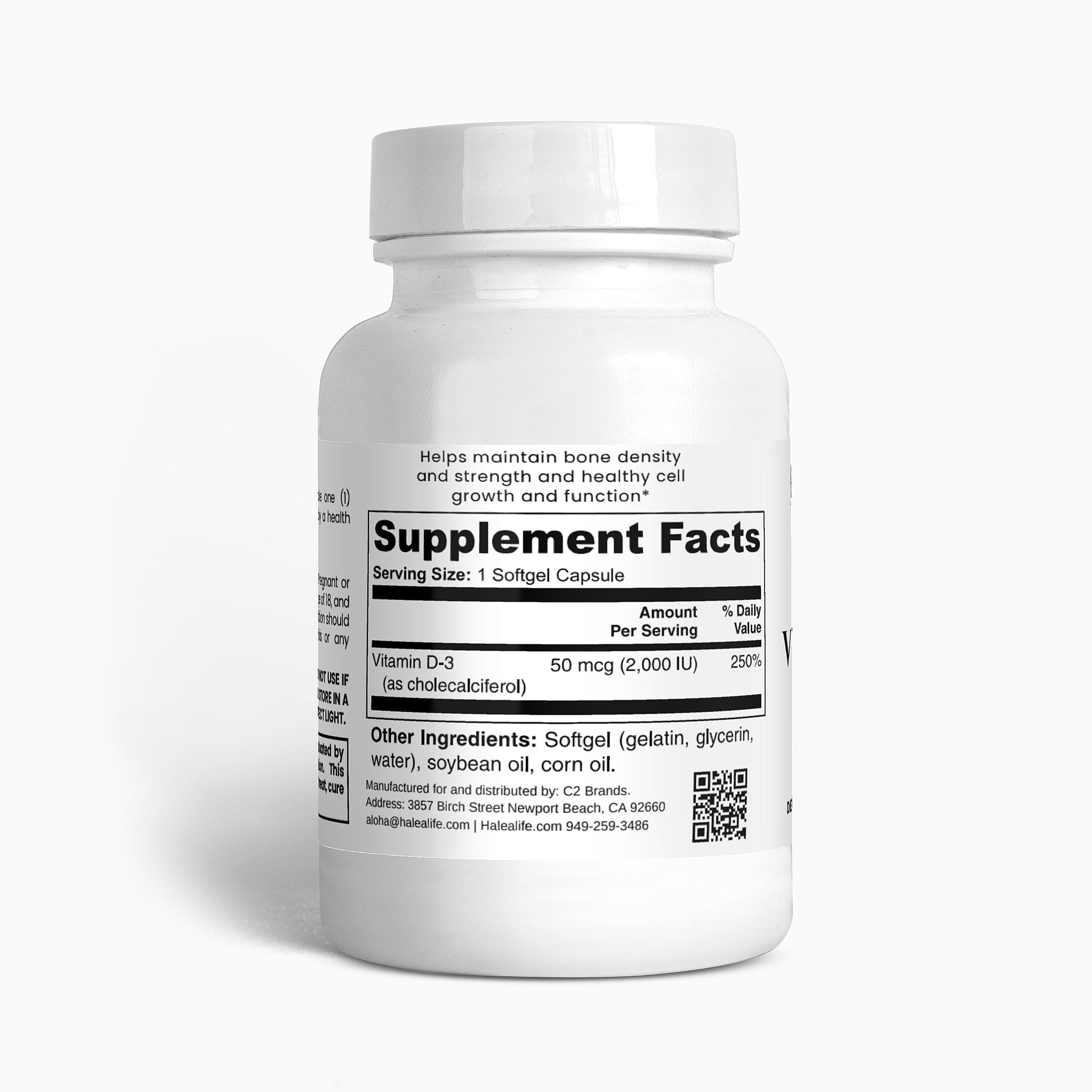 Supplement bottle with label on a white background