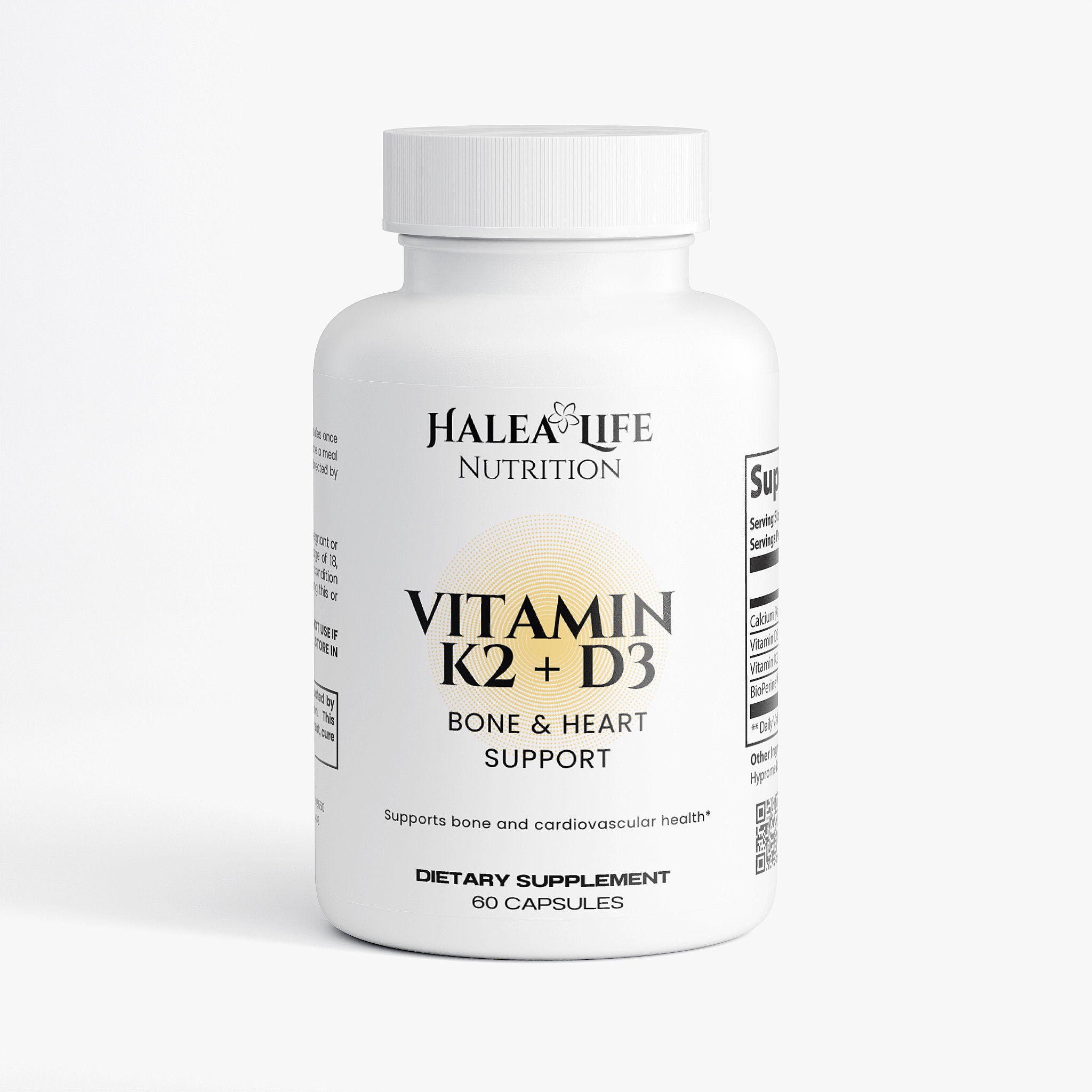 Vitamin D3 & K2 Capsules with BioPerine® |Halea Life Nutrition
