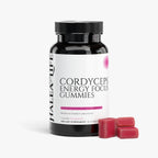 Cordyceps Energy Focus Gummies supplement facts label Cordyceps Extract, GABA, Ginkgo Leaf, L-Glutamine, DMAE