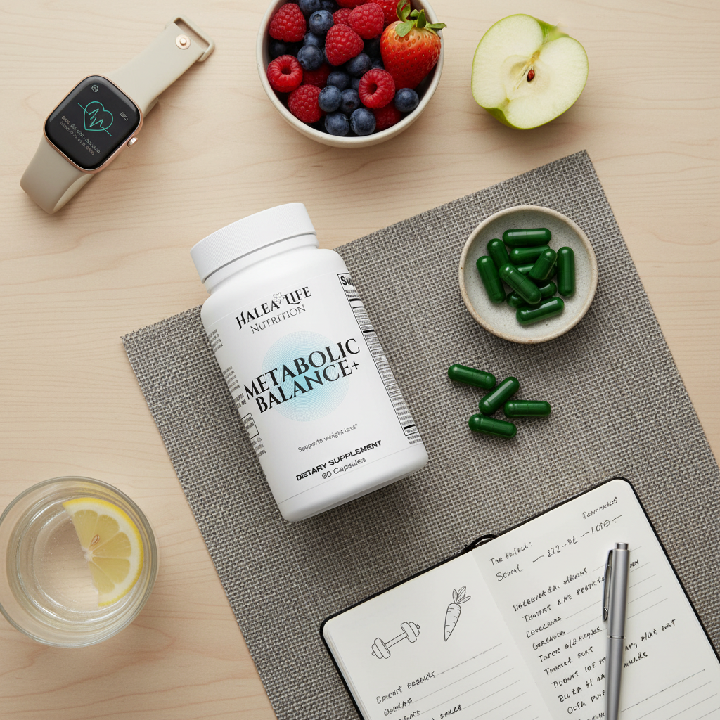 Halea Life Metabolic Balance supplement facts with CLA L-Carnitine chromium and turmeric dosage