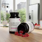 Cordyceps Energy Focus Gummies no caffeine strawberry gummies for daily energy and mental clarity